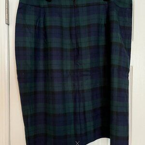 J Crew Plaid Pencil Skirt Size 12